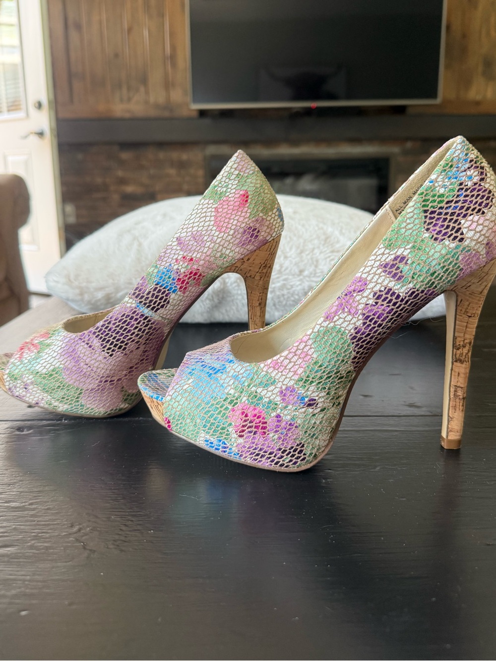 Torta Caliente “Tropic” Peep-Toe Heels